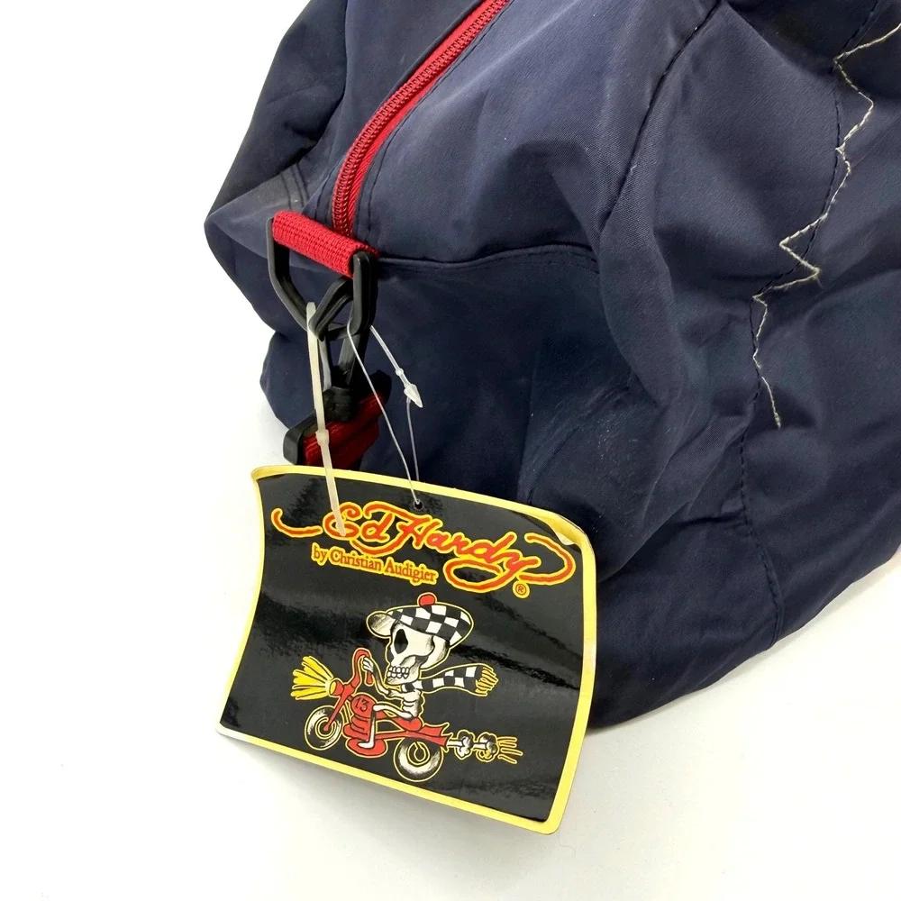 NEW Y2K Ed Hardy Nylon Duffle Bag New York Skull Snake Tattoo Art Streetwear
